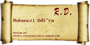 Rohonczi Dóra névjegykártya