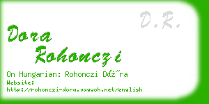 dora rohonczi business card